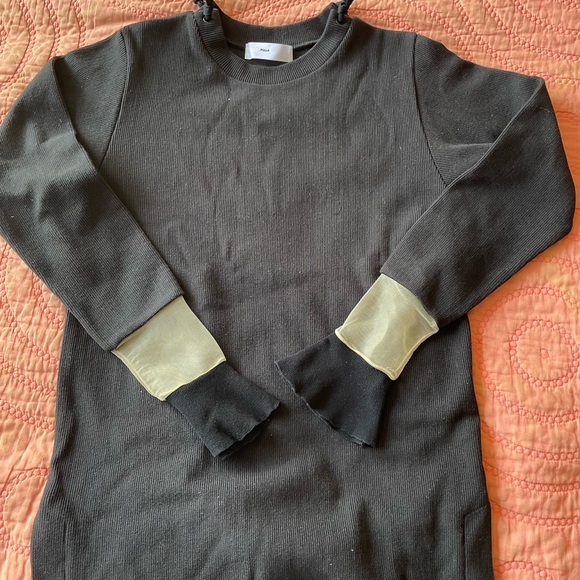 Toga Pulla ribbed tshirt with sheer panel on cuffs Sz Eu 40 - Picture 5 of 11